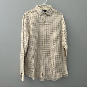 Ralph Lauren Shirt Mens Extra Large Yellow Blue Check Button Up Regent Classic